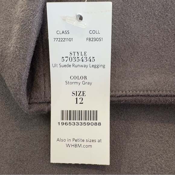 WHBM Ult Faux-Suede Runway Leggings NWT Women’s Size 12 Stormy Gray - Picture 9 of 15